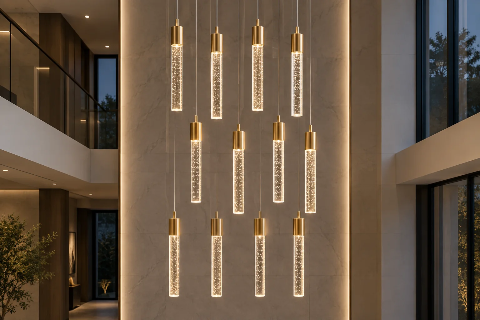 Sculptural ring pendant lighting