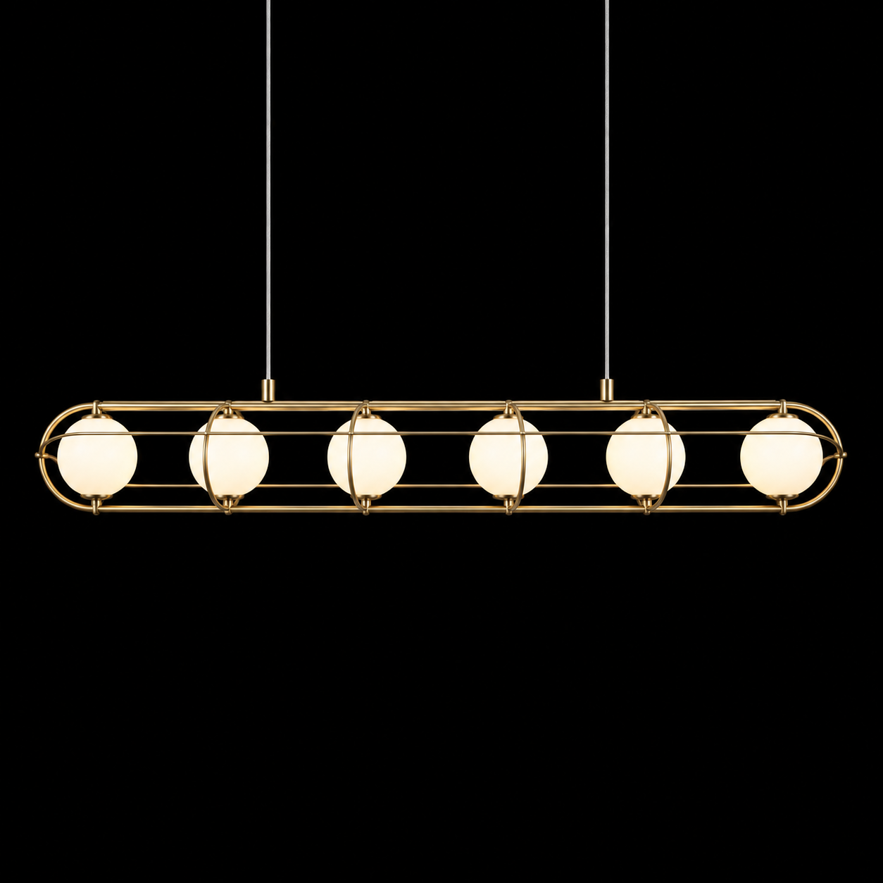 Recessed Globe Linear Pendant Light