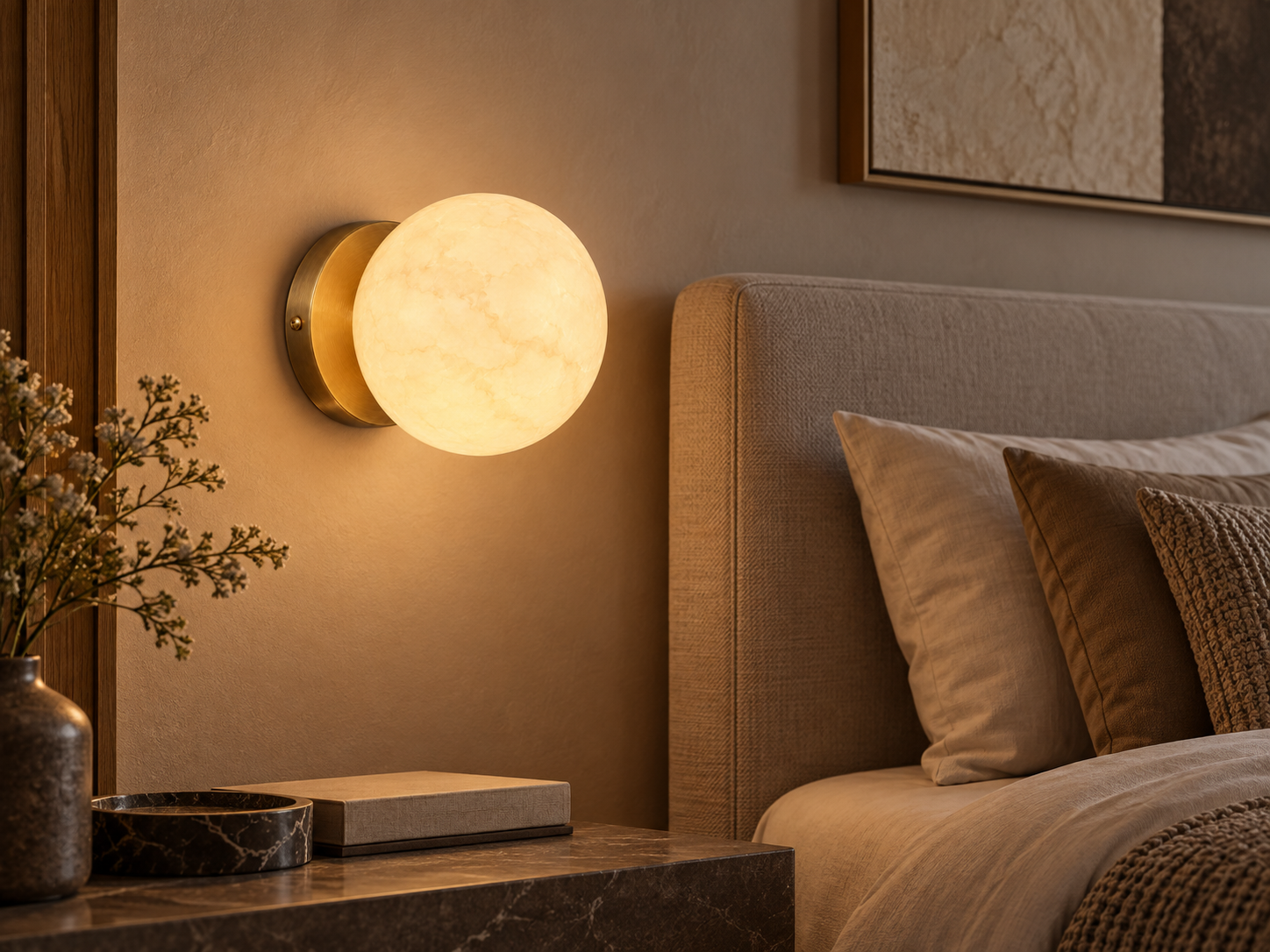 Alabaster Globe Wall Sconce — Application view