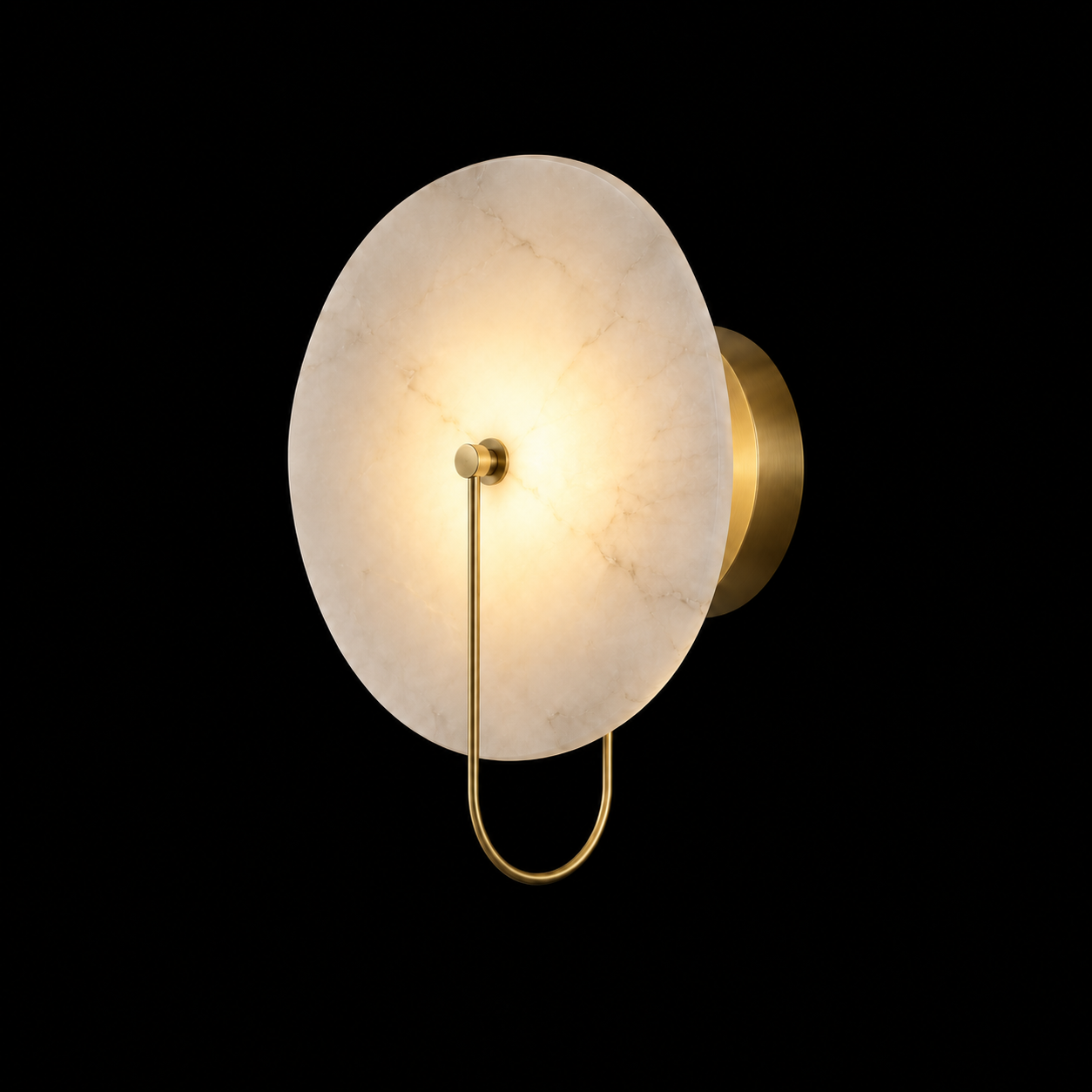 Round Alabaster Disc Wall Light
