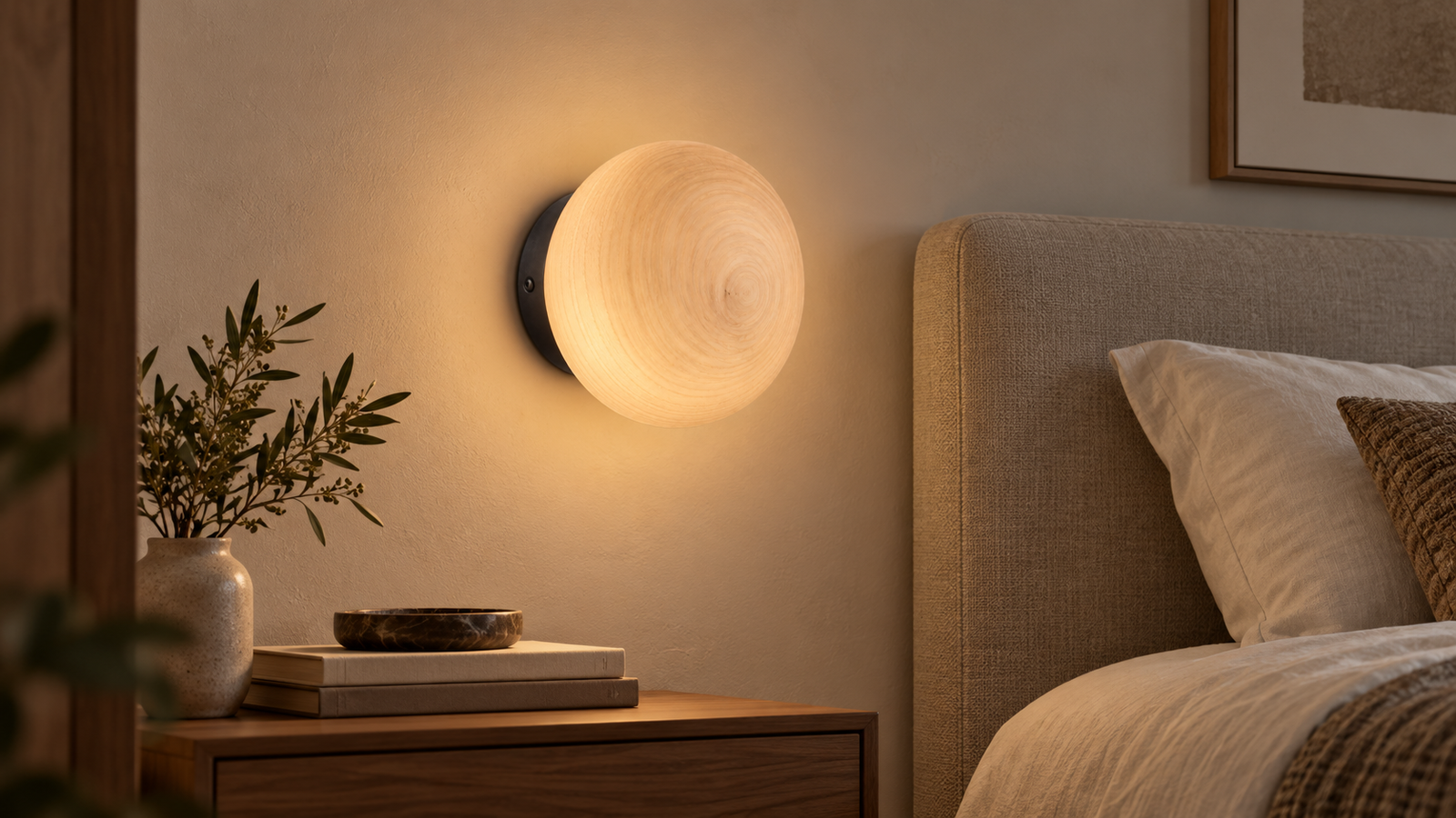 Pebble-Shaped Wall Sconce — Application view