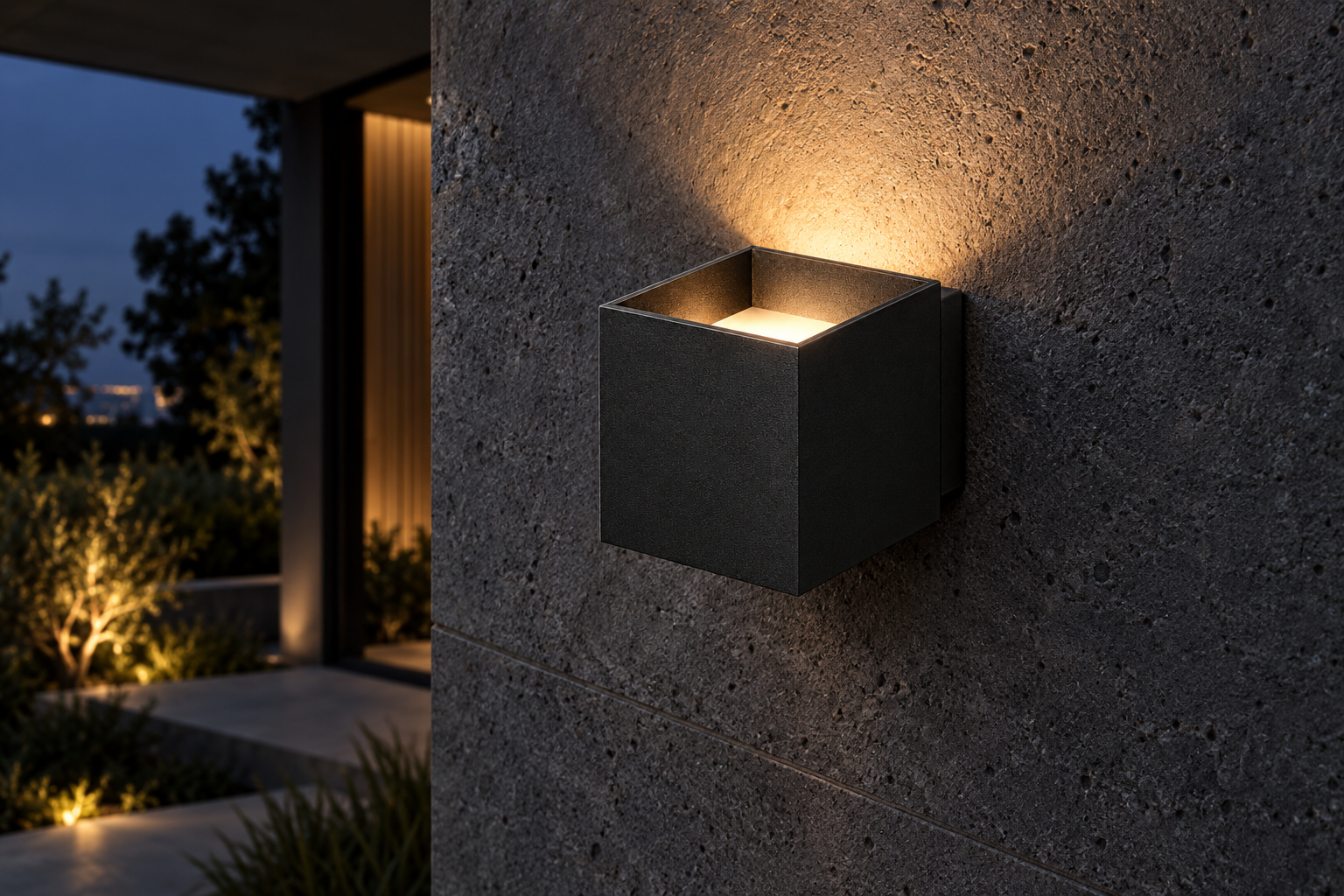 Square designed out door light — Application view